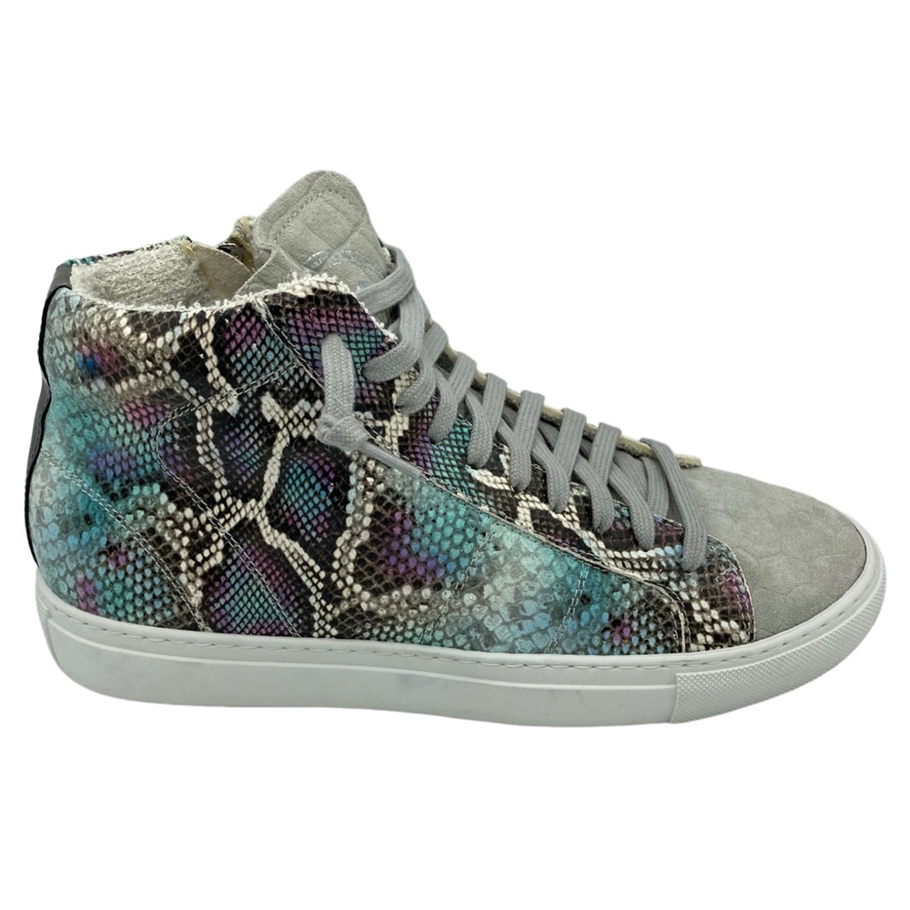 NWOB P448 Women's Star High Top Sneakers in Ice Python - Size EU 40 = US 9.5-10
